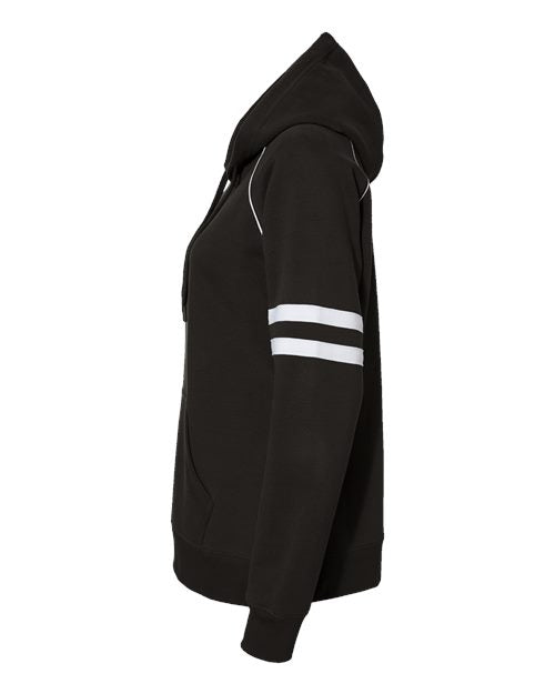 J. America Women's Varsity Fleece Piped Hooded Sweatshirt 8645