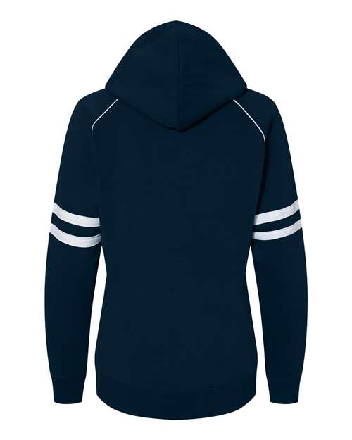 J. America Women's Varsity Fleece Piped Hooded Sweatshirt 8645