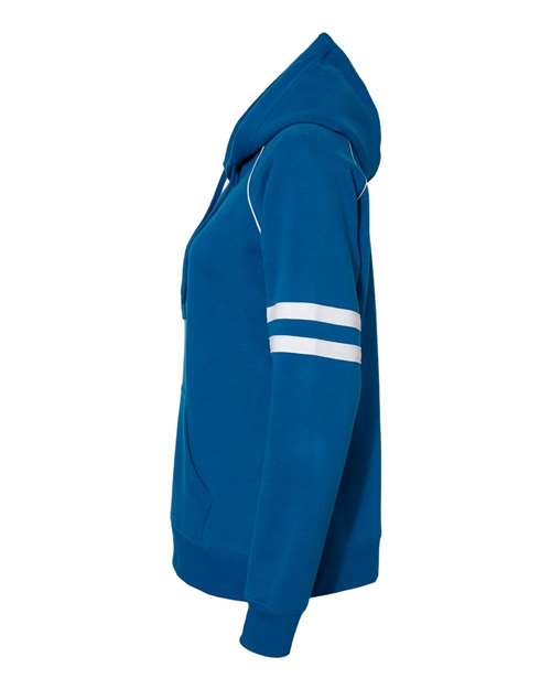 J. America Women's Varsity Fleece Piped Hooded Sweatshirt 8645