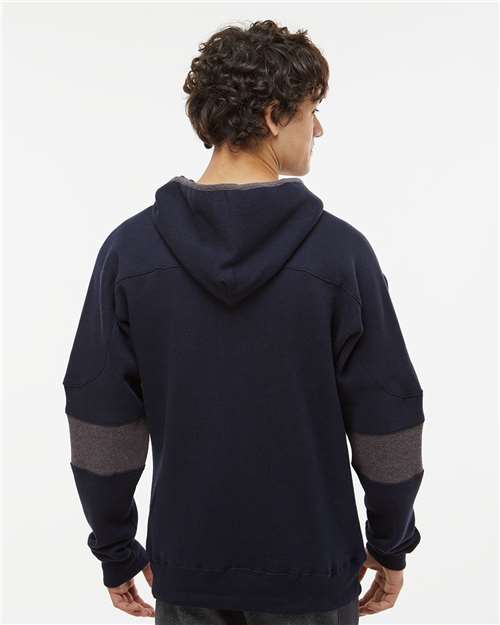 J. America Men's Sport Lace Colorblocked Fleece Hooded Sweatshirt 8832