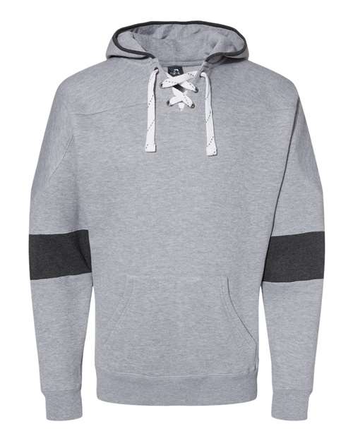 J. America Men's Sport Lace Colorblocked Fleece Hooded Sweatshirt 8832
