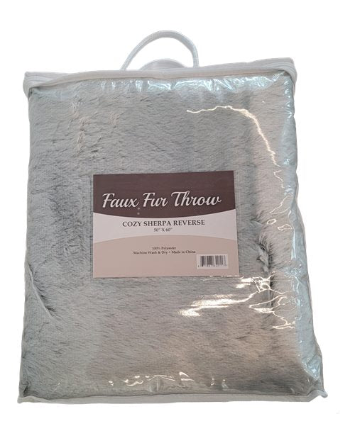 Alpine Fleece Faux Fur Throw Blanket 8730