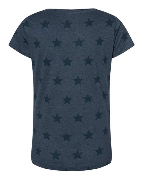 Code Five Women's Star Print Scoop Neck Tee 3629