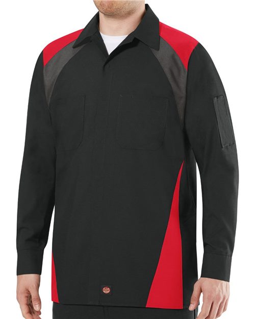 Red Kap Men's Long Sleeve Tri-Color Shop Shirt SY18