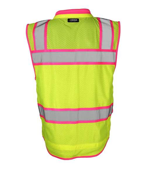 Kishigo Men's Color Contrast High Performance Surveyors Vest S5042-5046