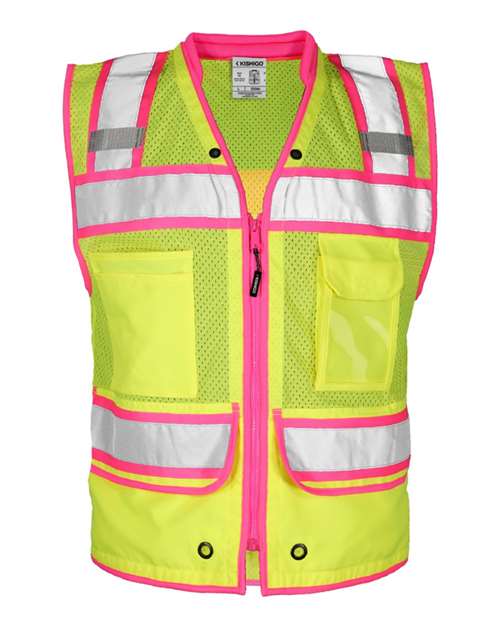 Kishigo Men's Color Contrast High Performance Surveyors Vest S5042-5046