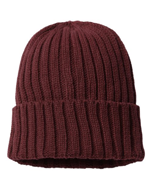 Atlantis Headwear Sustainable Cable Knit Cuffed Beanie SHORE