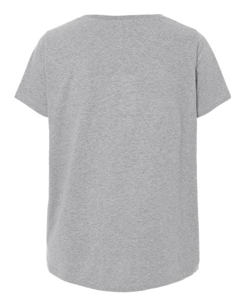 LAT Women's Curvy Collection Fine Jersey V-Neck Tee 3817