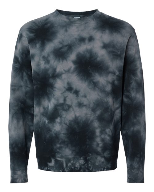 Independent Trading Co. Unisex Midweight Tie-Dyed Crewneck Sweatshirt PRM3500TD