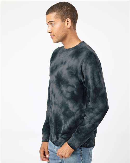 Independent Trading Co. Unisex Midweight Tie-Dyed Crewneck Sweatshirt PRM3500TD