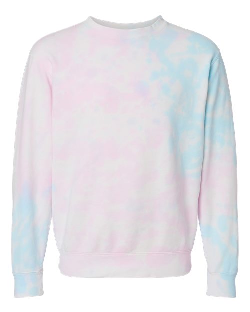 Independent Trading Co. Unisex Midweight Tie-Dyed Crewneck Sweatshirt PRM3500TD