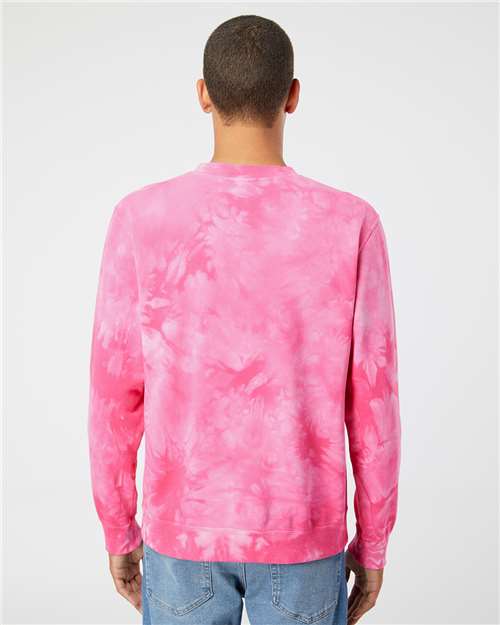 Independent Trading Co. Unisex Midweight Tie-Dyed Crewneck Sweatshirt PRM3500TD