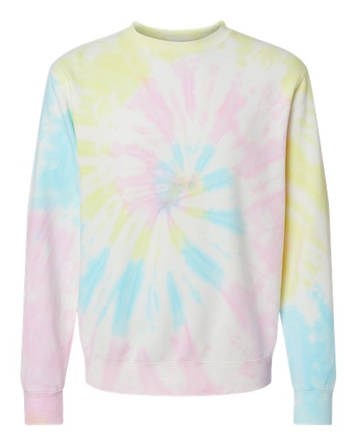 Independent Trading Co. Unisex Midweight Tie-Dyed Crewneck Sweatshirt PRM3500TD