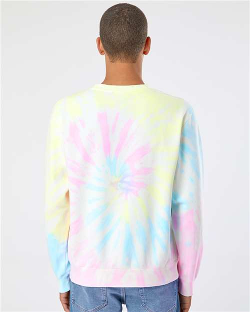 Independent Trading Co. Unisex Midweight Tie-Dyed Crewneck Sweatshirt PRM3500TD