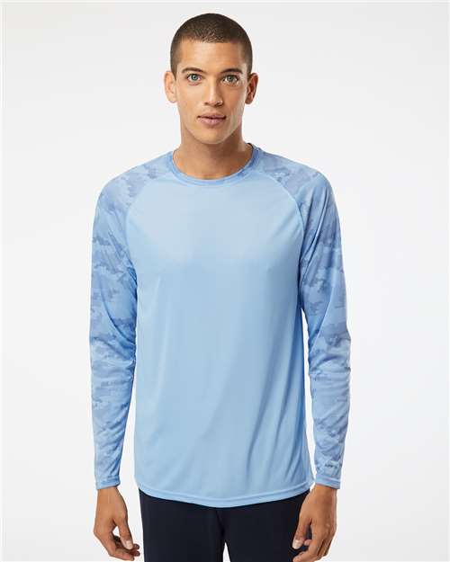 Paragon Unisex Cayman Performance Camo Colorblocked Long Sleeve T-Shirt 216