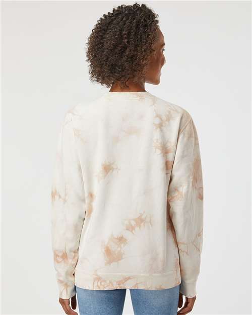 Independent Trading Co. Unisex Midweight Tie-Dyed Crewneck Sweatshirt PRM3500TD