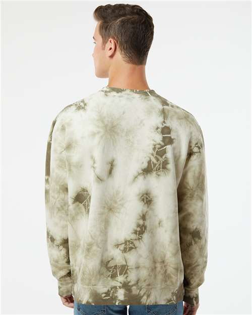 Independent Trading Co. Unisex Midweight Tie-Dyed Crewneck Sweatshirt PRM3500TD